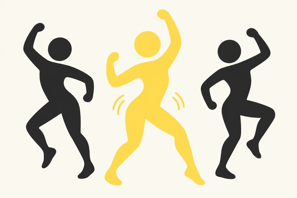 Abstrakte Tanzfiguren – Zumba Erwachsene